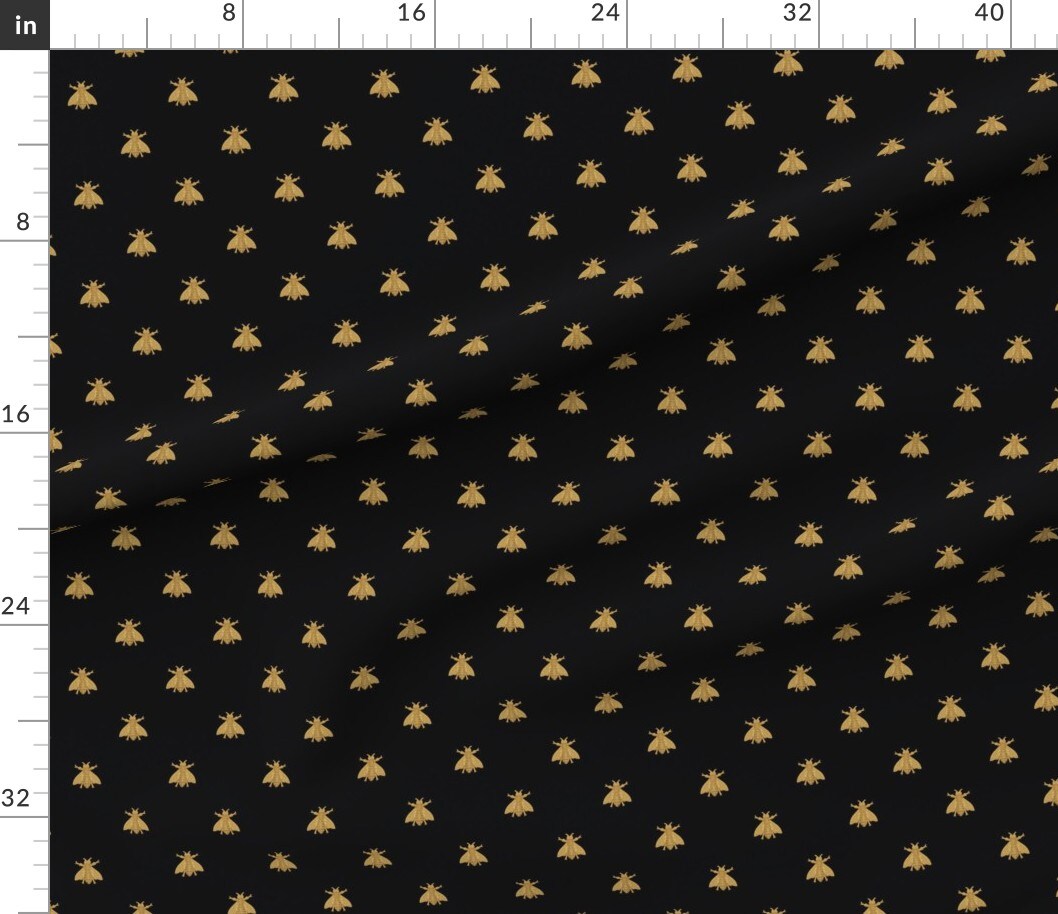 Napoleonic Bees French Gold Black Honeybee Antique Custom Printed Fabric by Spoonflower Various Fabrics by the Yard or Fat Quarter