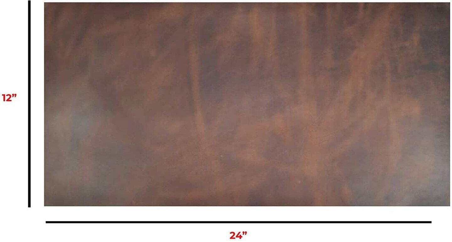 ELW Natural Full Grain Leather Square BB (12&#x22; x 24&#x22;) 4/5 OZ (1.6/1.8 mm) Crafts/Tooling/Hobby/Repair Workshop Quality Leather Guaranteed | Bourbon Brown