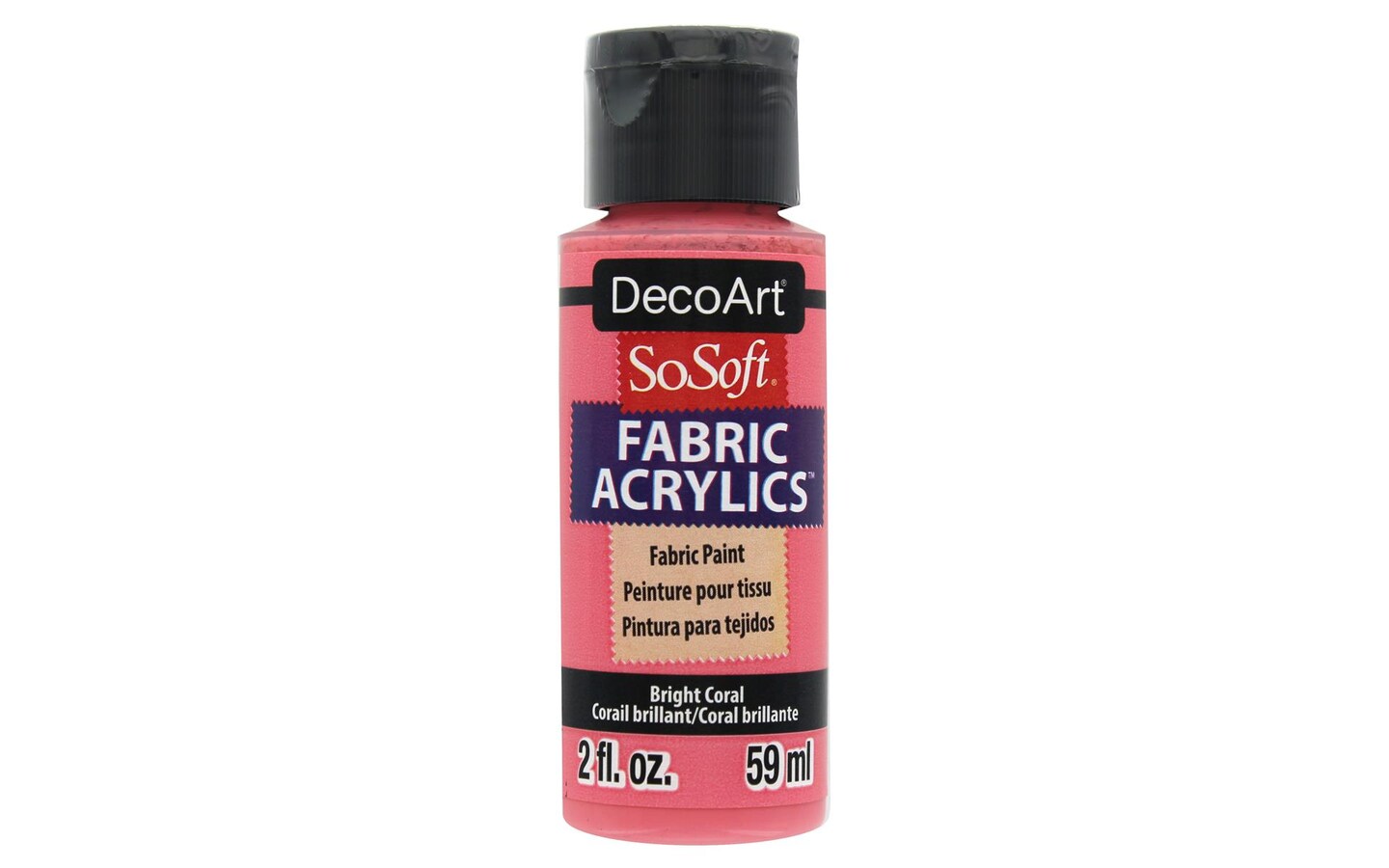 Decoart Sosoft Fabric Paint 2Oz Bright Coral Michaels