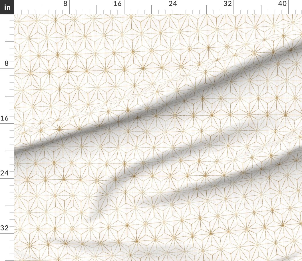Geometric Stars Faux Gold Look Shibori Triangles Boho Abstract Distressed Custom Printed Fabric by Spoonflower Various Fabrics by the Yard or Fat Quarter