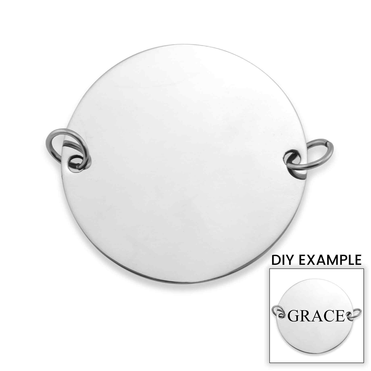 10 Pack - Polished Blank Stainless Steel Round Pendant