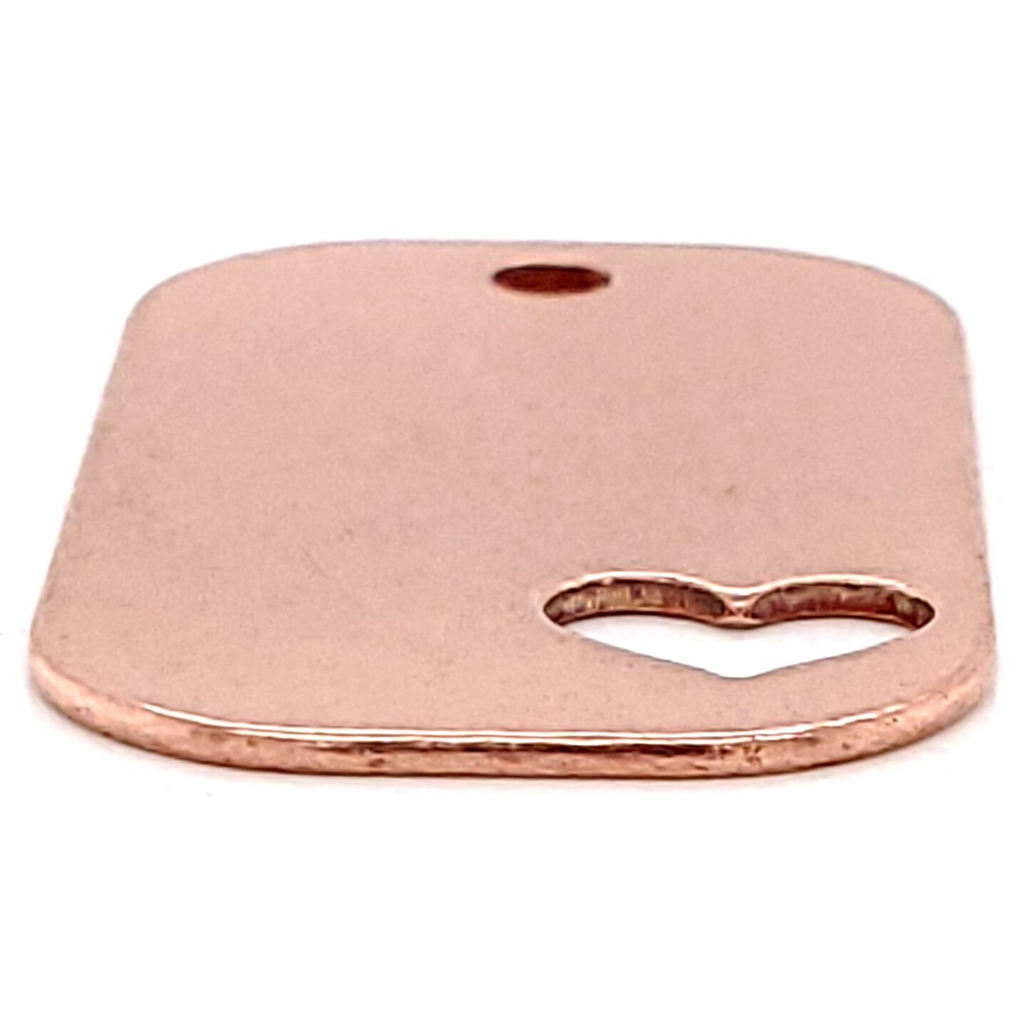 Copper Blank Heart Cutout Dog Tag Pendant
