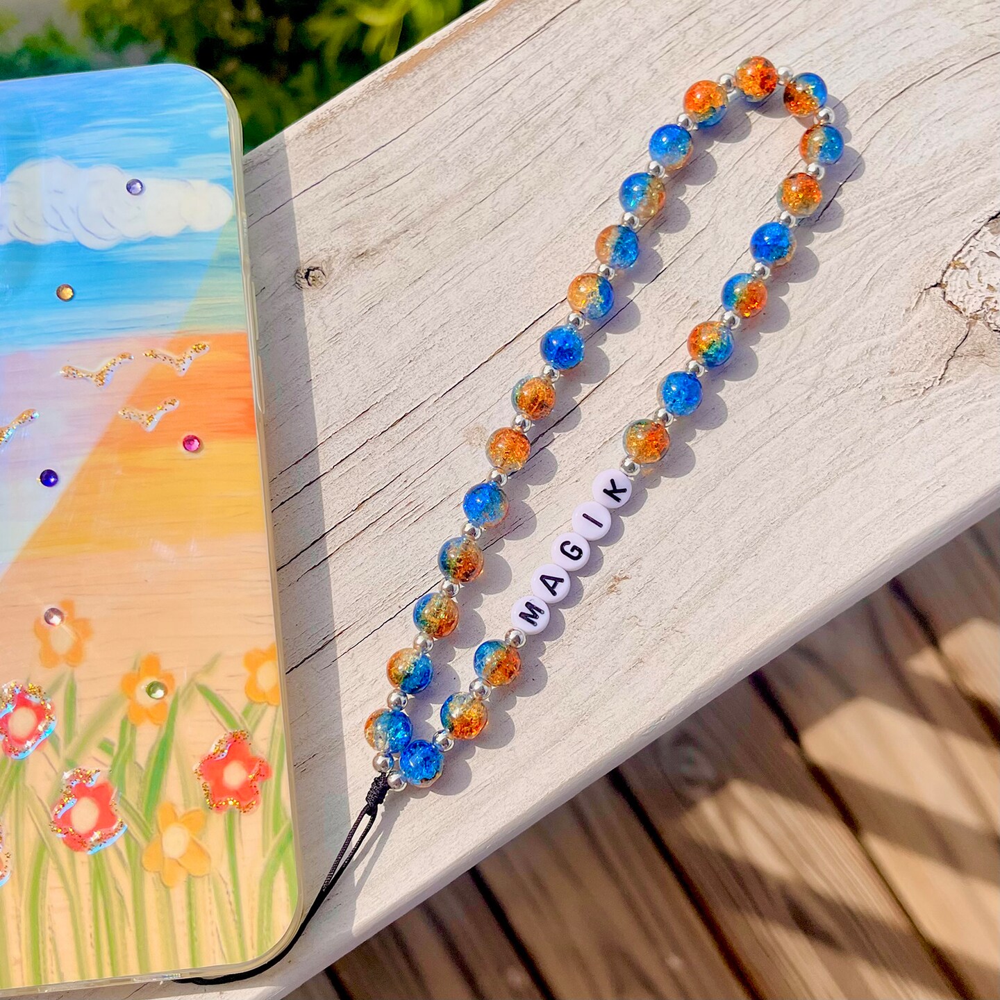 Magik Custom Beaded Phone Lanyard Personalized Name Chain Wristlet