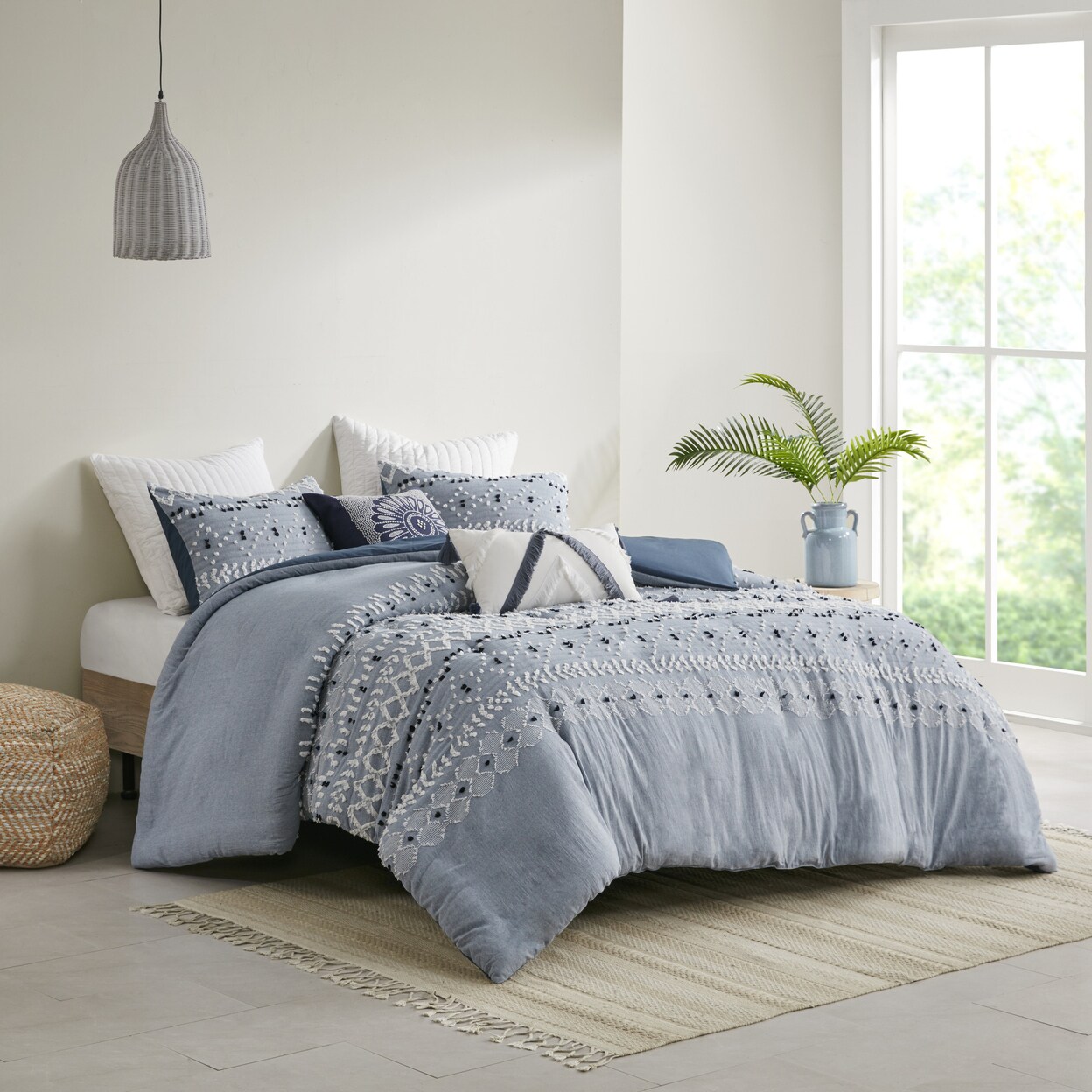 Gracie Mills   Organic Cotton Chambray 3 Piece Comforter Set