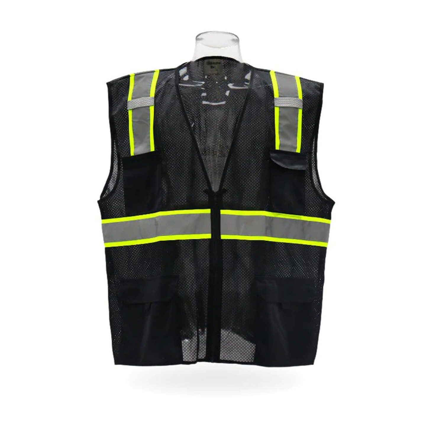 RADYAN® High Visibility Multi Pocket Safety Vest with Reflective Stripes Zipper Front