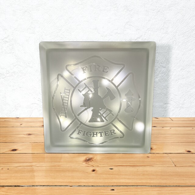 Country Scene Illuminated good Glass Block