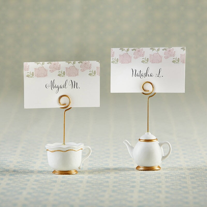 Kate Aspen Tea Time Whimsy Teapot and Teacup Place Card Holders, (6 Set of 6, 36 Pieces), Place Cards Included …