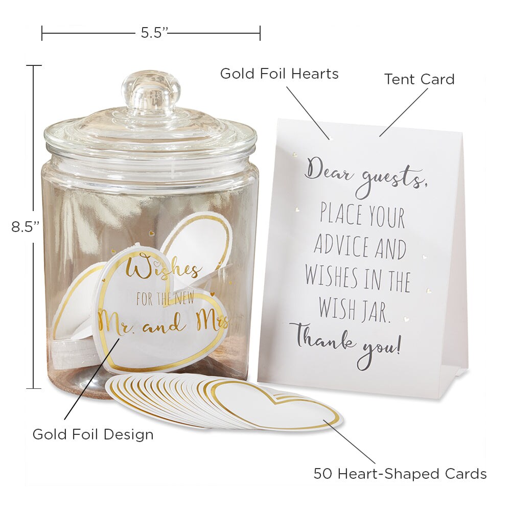 Wedding Wish Jar with Heart Shaped Cards