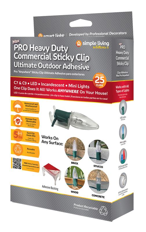 Northlight Heavy Duty Commercial Sticky Clips -1.75&#x22; - Clear - Set of 25