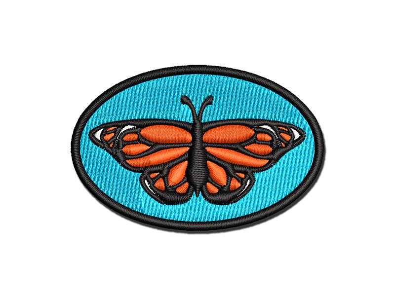  Monarch Butterfly, Embroidered, Iron on Patch (Lilac Purple)