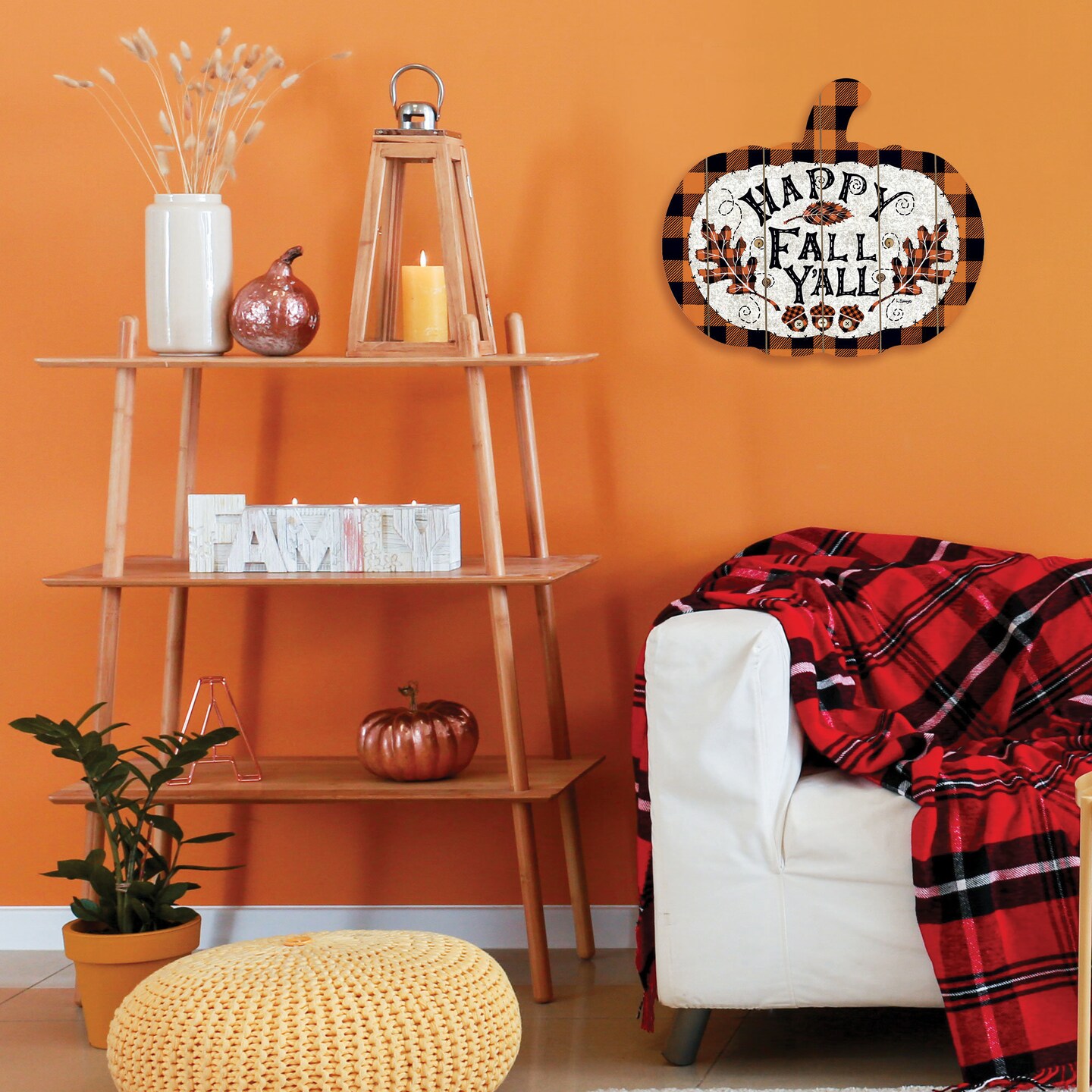 Halloween and Fall Decoration - Printed Wooden Pumpkin Wall Art