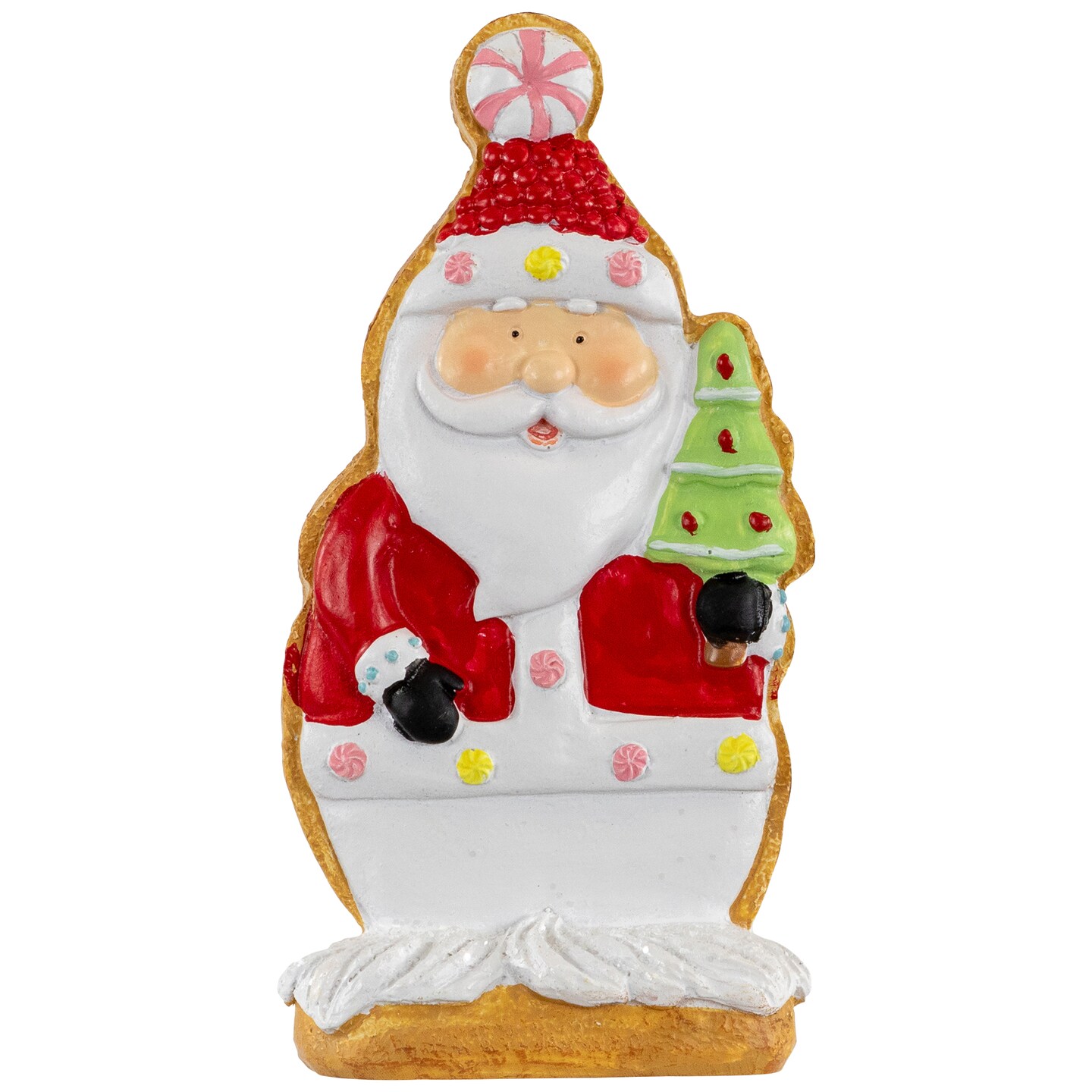 Northlight Gingerbread Santa with Tree Christmas Figurine - 7"