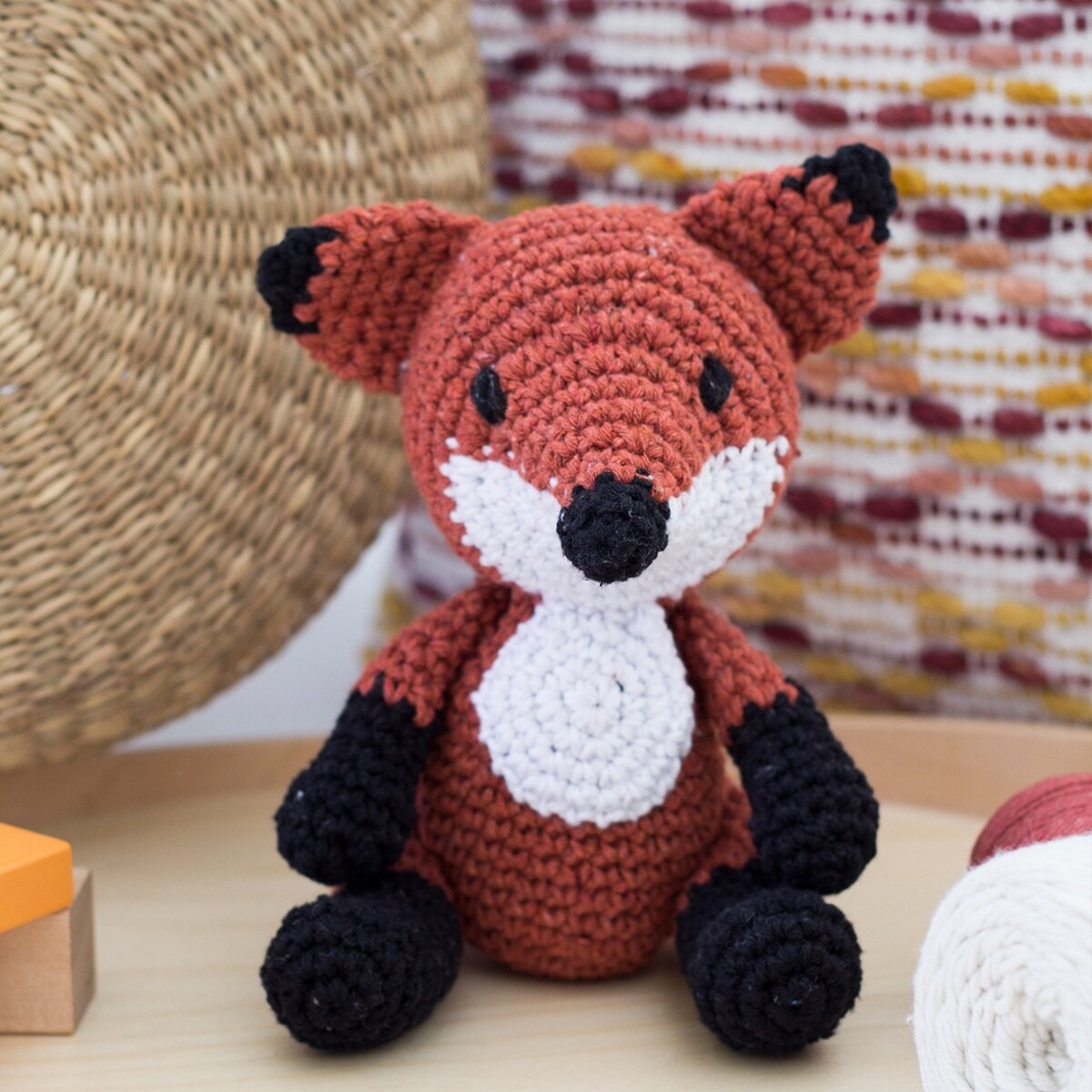 Hoooked Amigurumi DIY Kit W/Eco Barbante Yarn-Fox Fergie - Brick