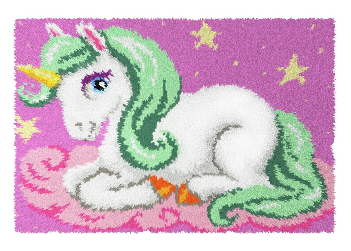 Latchhook Carpet Kit on canvas Unicorn 4158 Michaels