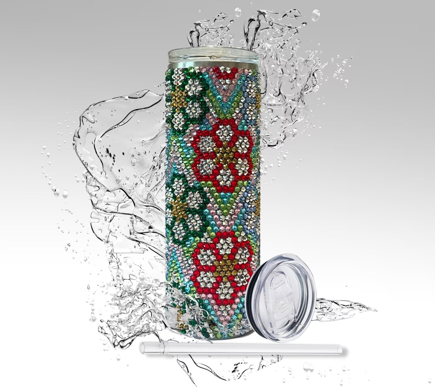 Art Pop Flowers 20 oz Stainless Steel Skinny Tumbler Sublimation