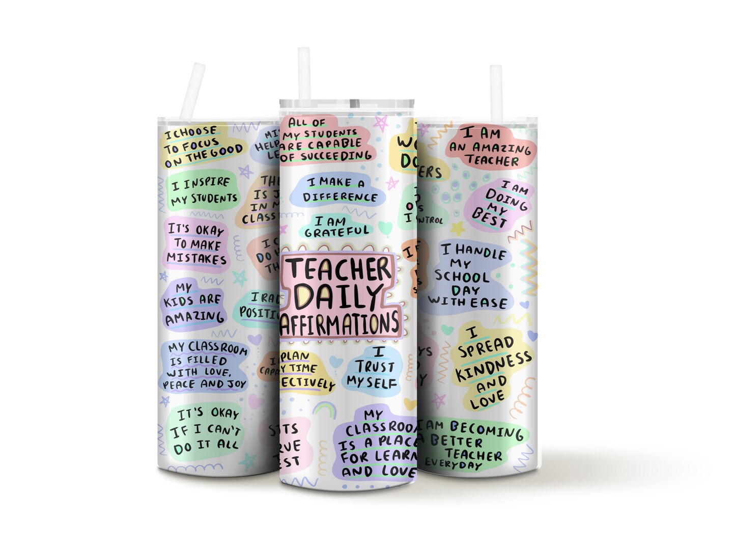 Personalized Love to Teach Tumbler with Straw