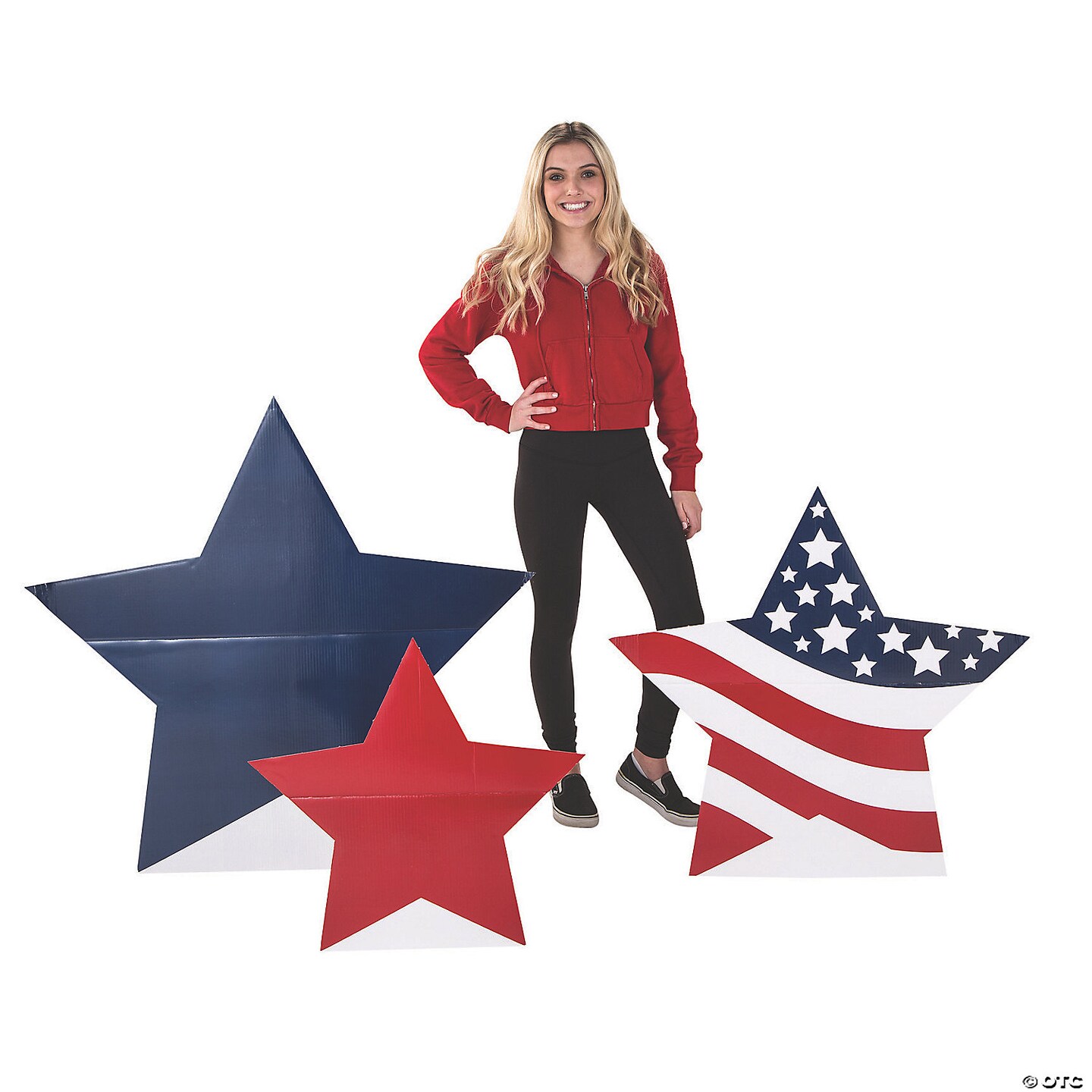 24&#x22; - 40&#x22; Patriotic Star Cardboard Cutout Stand-Ups - 3 Pc.
