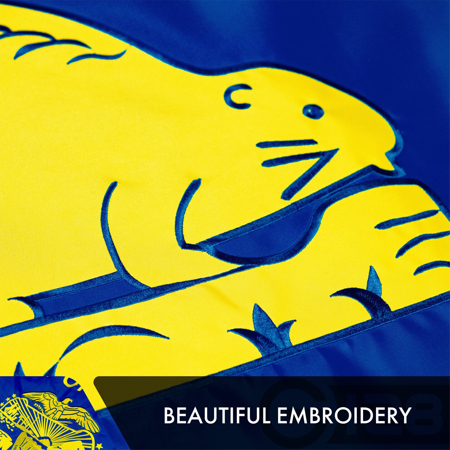 Oregon State Flag 210D Embroidered Polyester 3x5 Ft - Double Sided 2ply