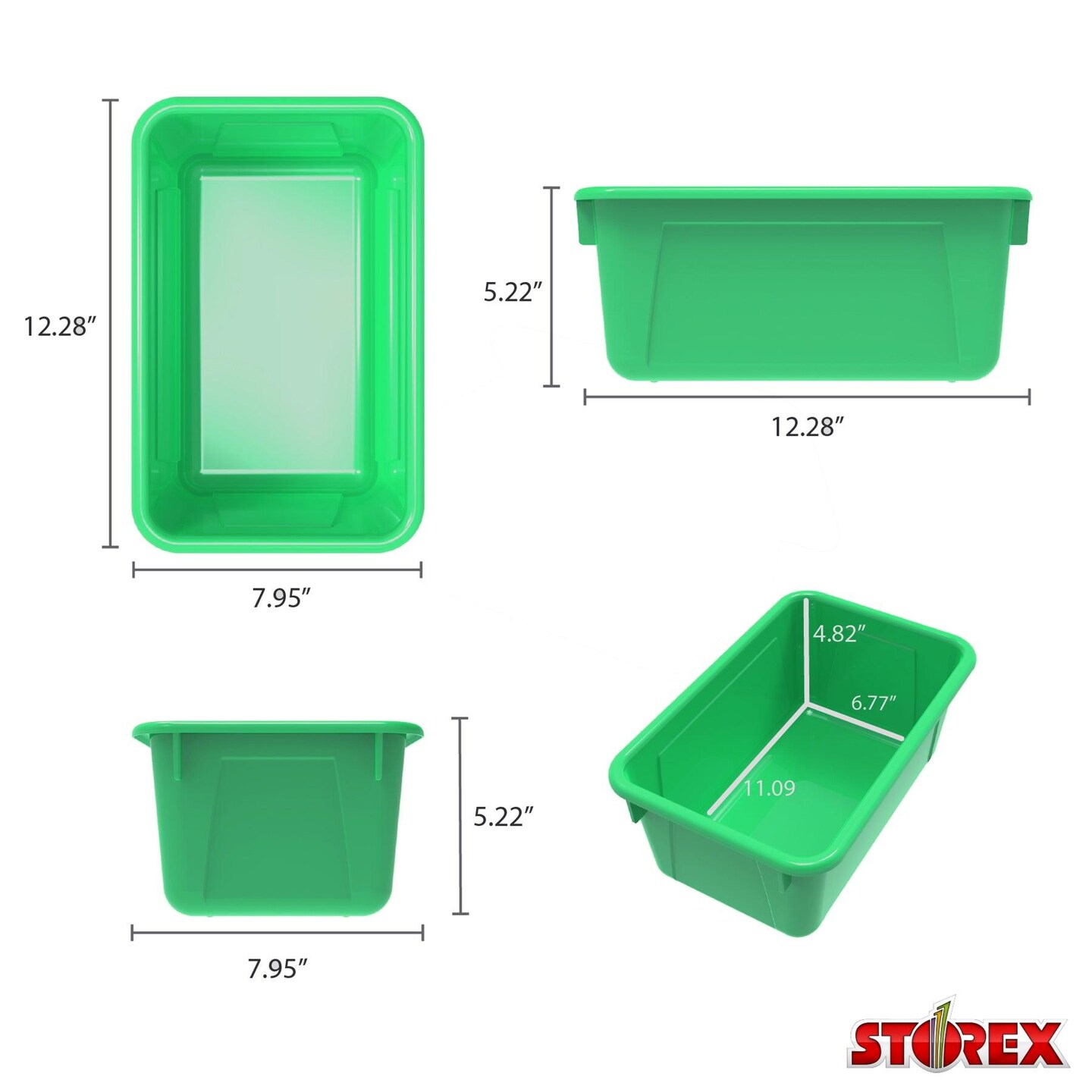 Small Cubby Bin, Green, Pack of 5