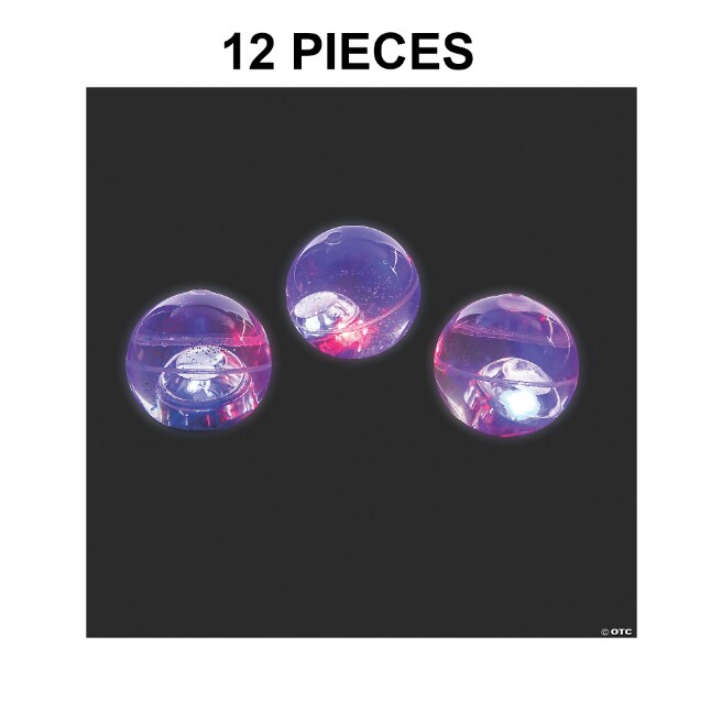 Mini Light-Up Glitter Bouncy Balls - 12 Pc.