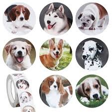 1 1/2&#x22; Realistic Dog Sticker Roll 100 Pieces