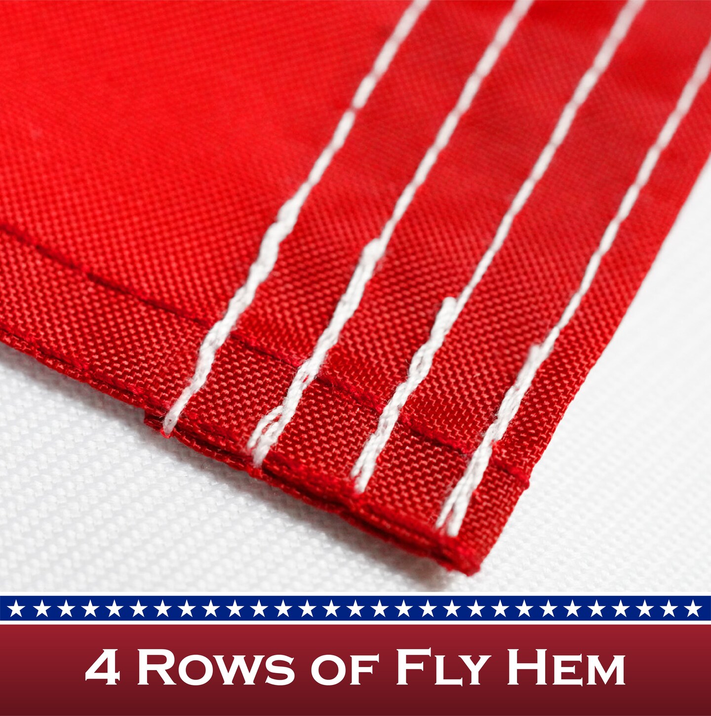 American Flag 210D Embroidered Polyester 2x3 Ft - with Pole Sleeve