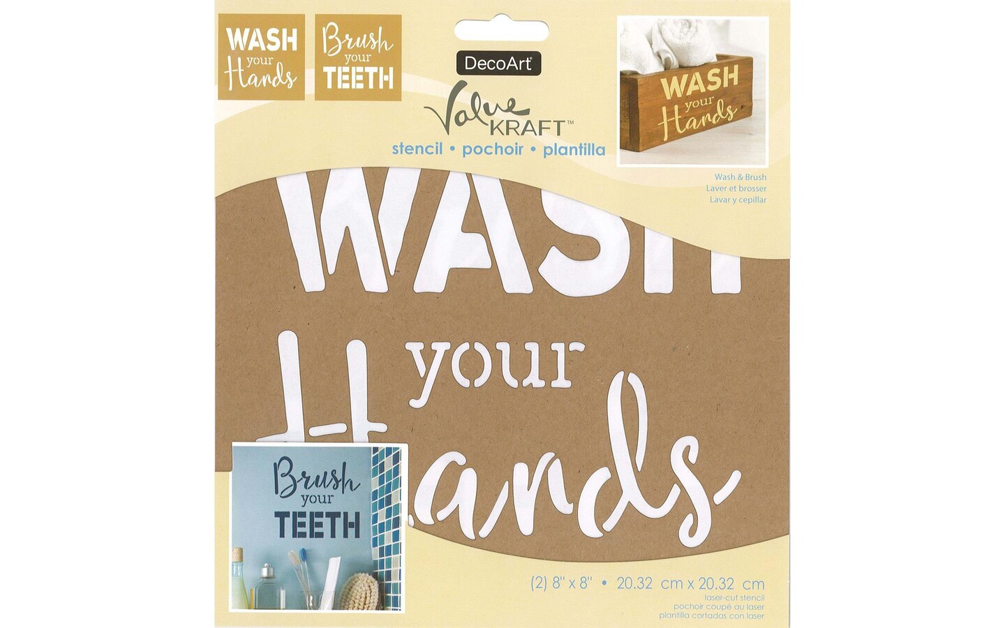 Decoart Value Kraft Stencil 8X8 Wash & Brush Michaels