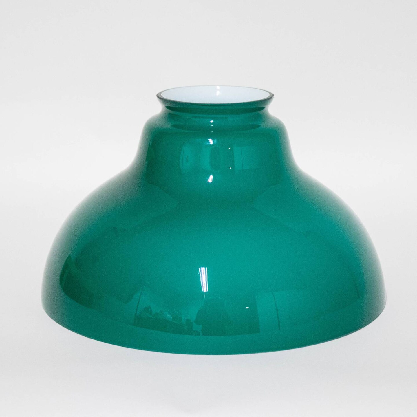 Aladdin Oil Lamp Glass Shade for Hanging Lamps, Green, 12 inch Base Fitter, N21010