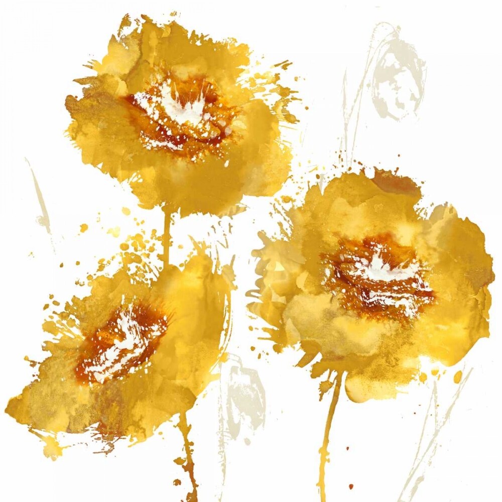 Flower Burst Trio in Amber Poster Print by Vanessa Austin # VAU113310