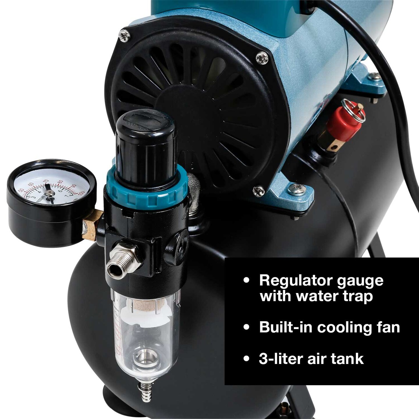 Cool Runner Professional High Performance SinglePiston Airbrush Air