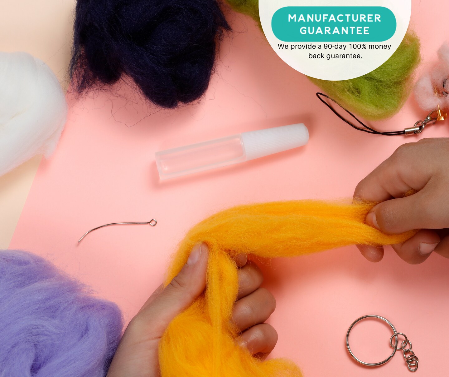 Incraftables Wool Needle Felting Kit (15 Colors). Best Wool Felting