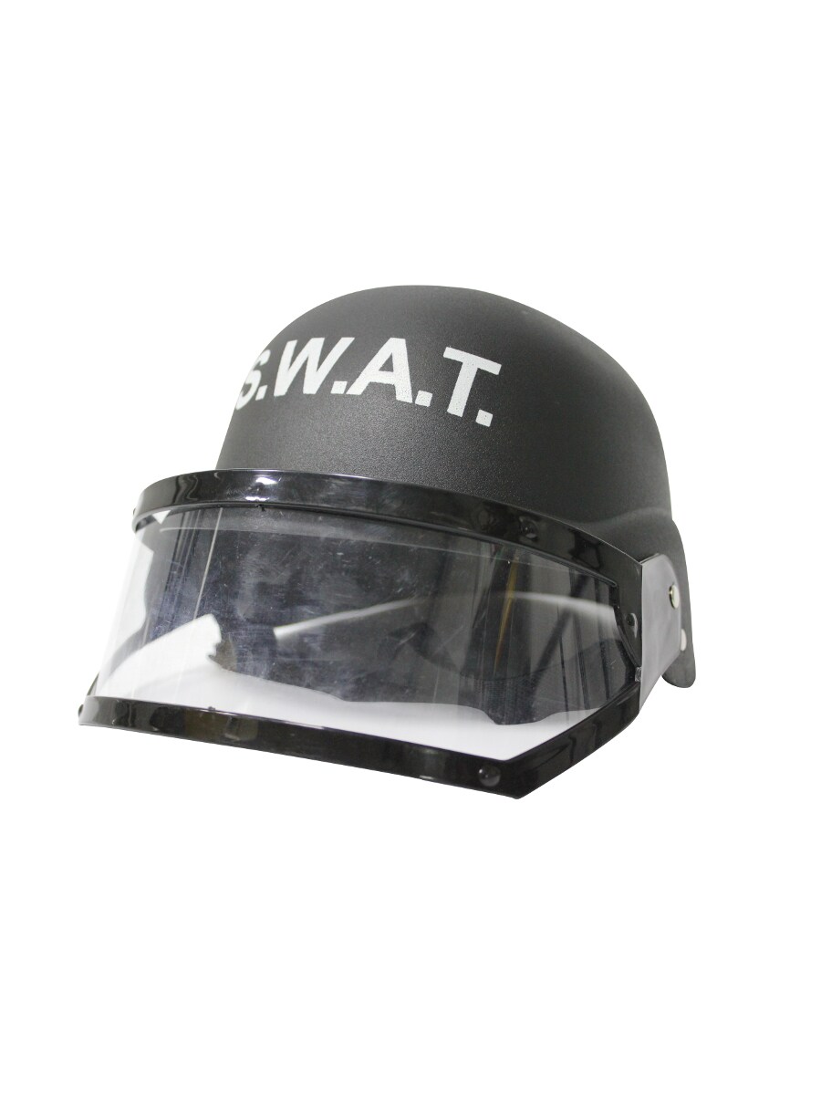 Adult's Standard Black SWAT Helmet With Eye Shield Costume Accessory