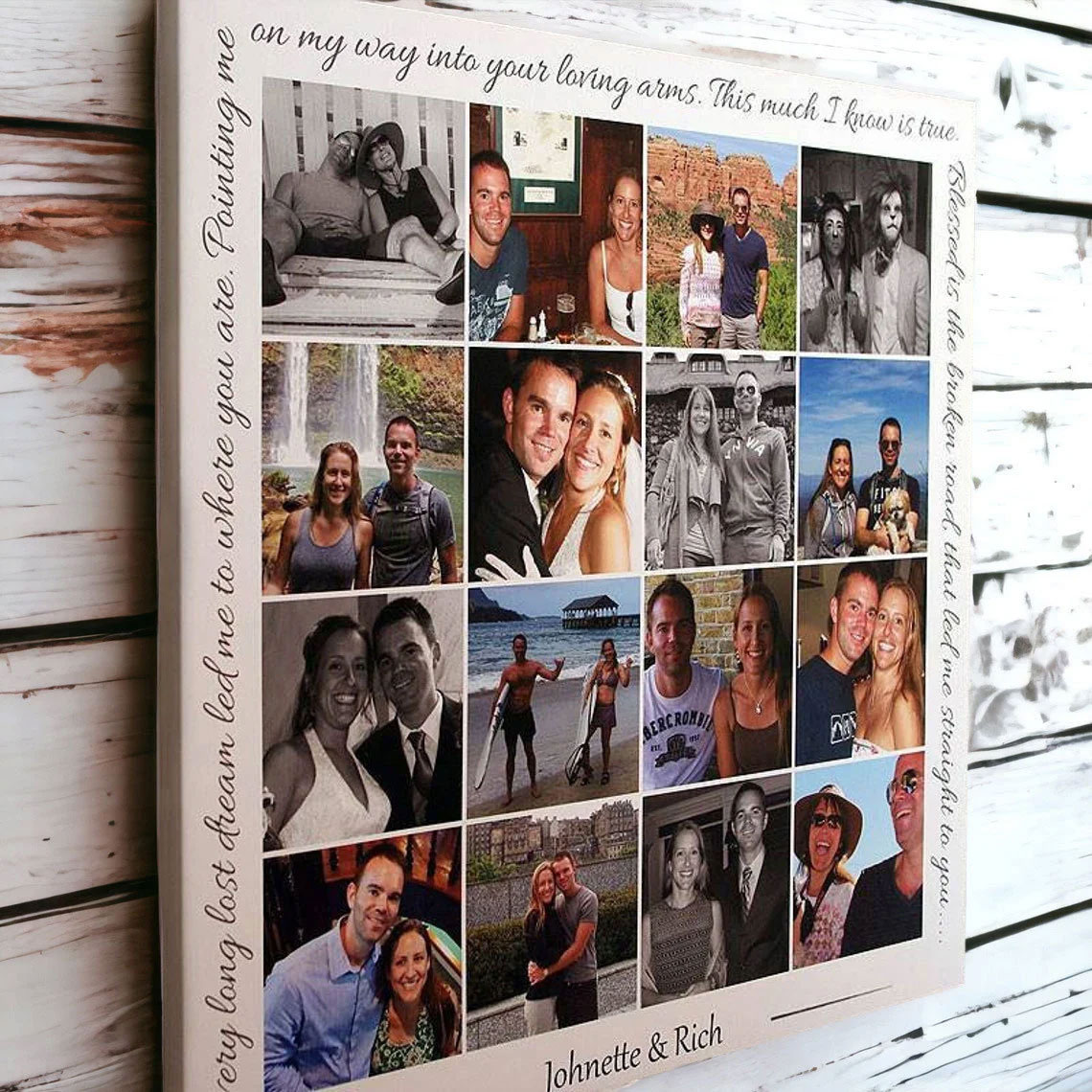 Personalized Photo Collage Canvas, Engagement Gift, Wedding Gift