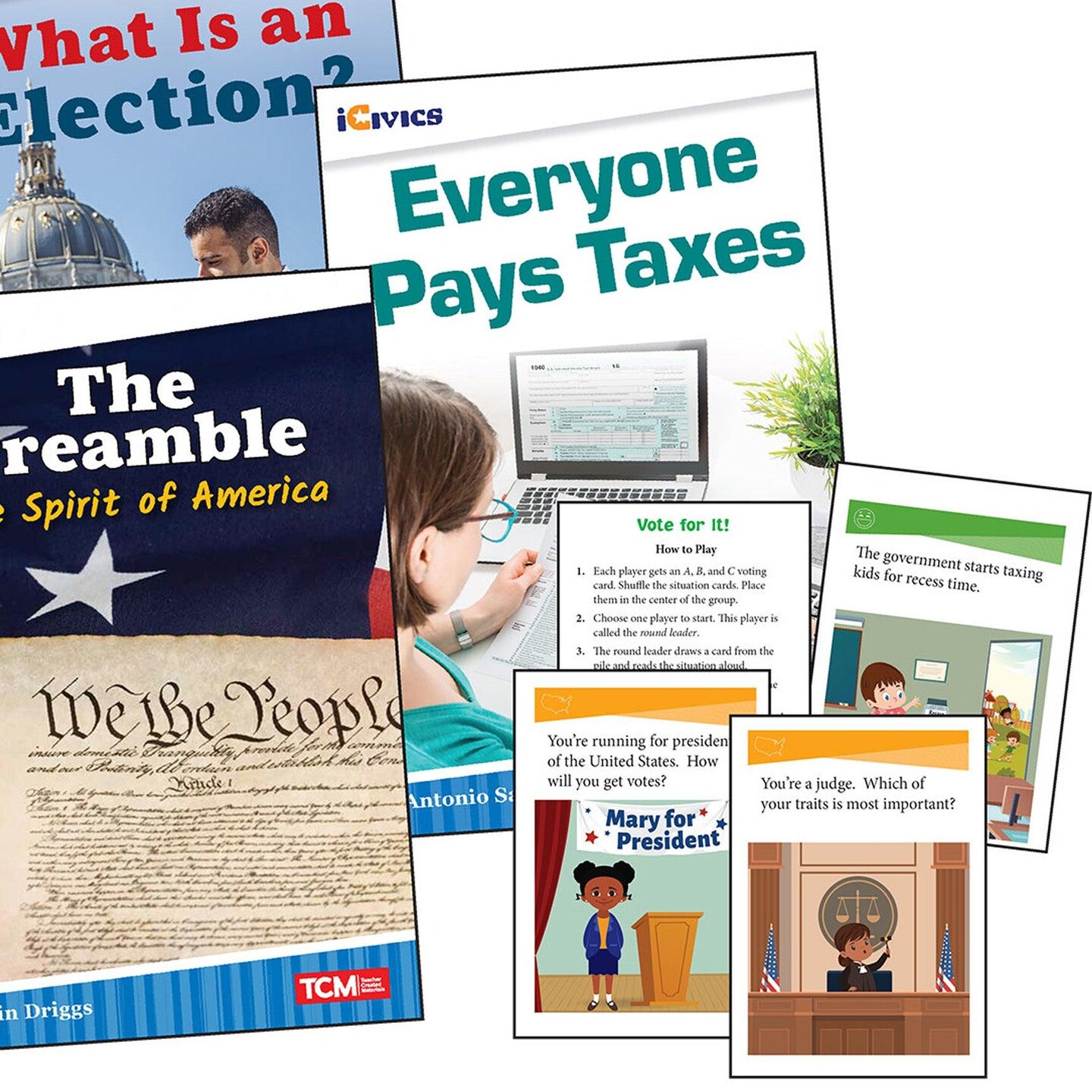 iCivics Grade 3: Leadership &#x26; Responsibility 5-Book Set + Game Cards