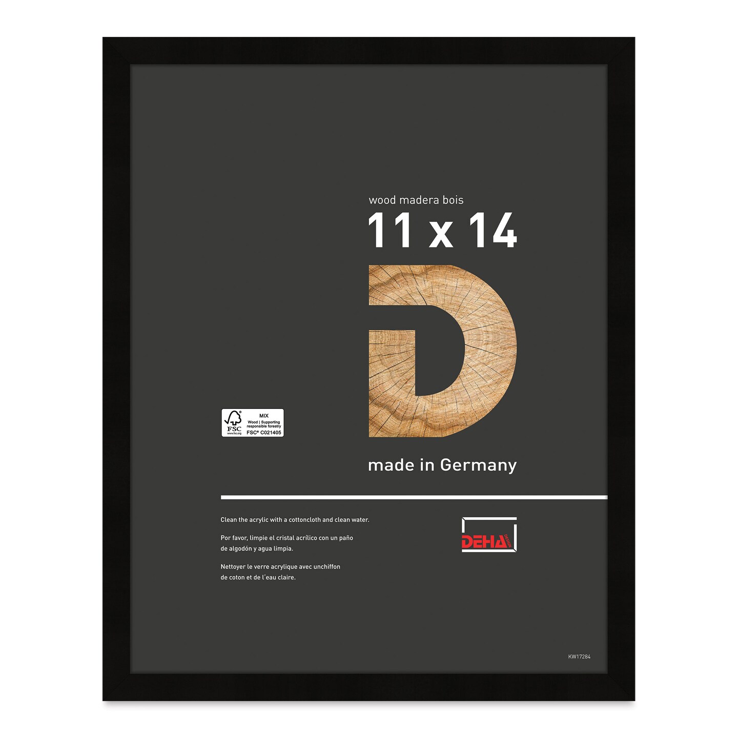 Deha Design Fontana Wood Frame - Black, 11&#x22; x 14&#x22;