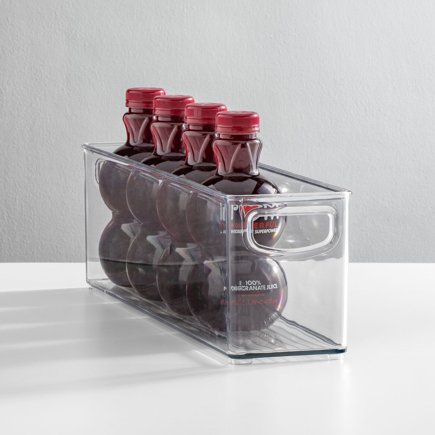 mDesign Plastic Stackable Kitchen Organizer Storage Bin with Handles