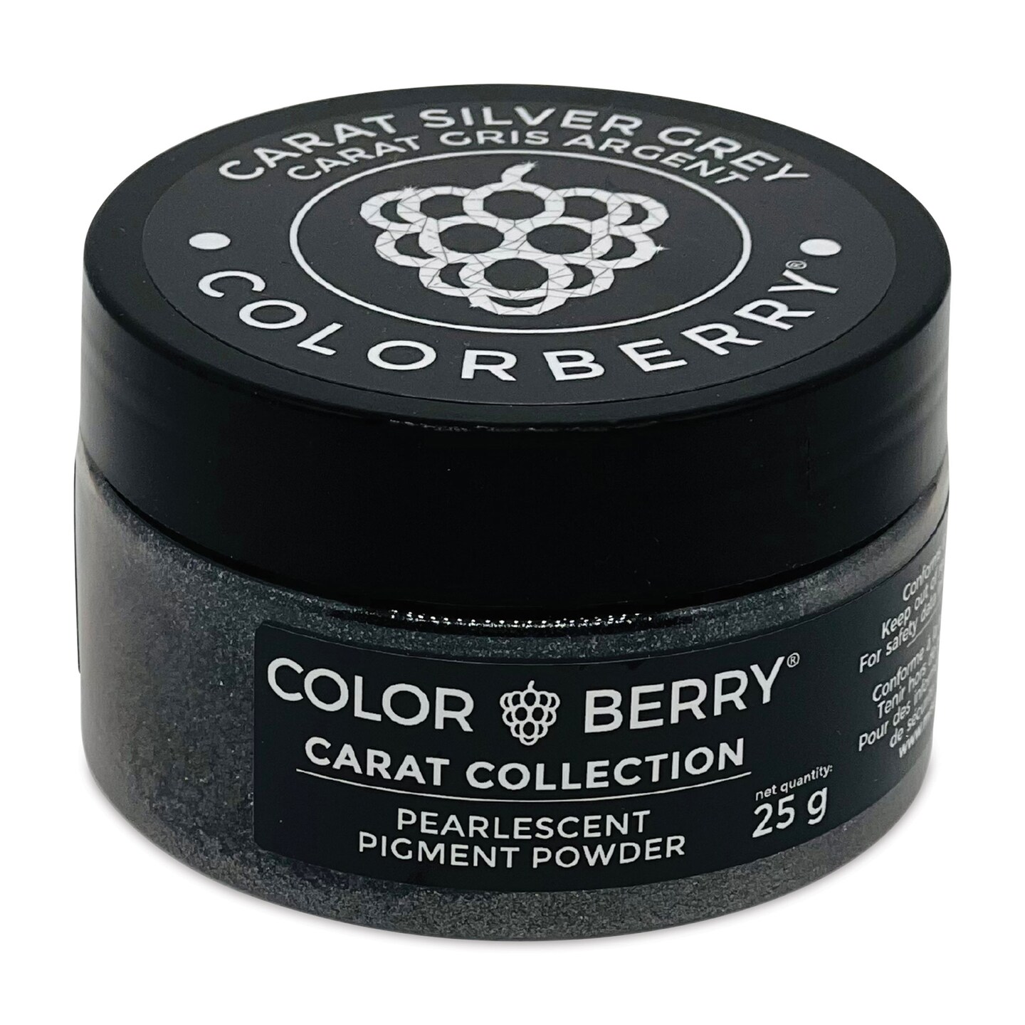 Colorberry Carat Collection Dry Resin Pigment - Silver Grey, 25 g, Jar