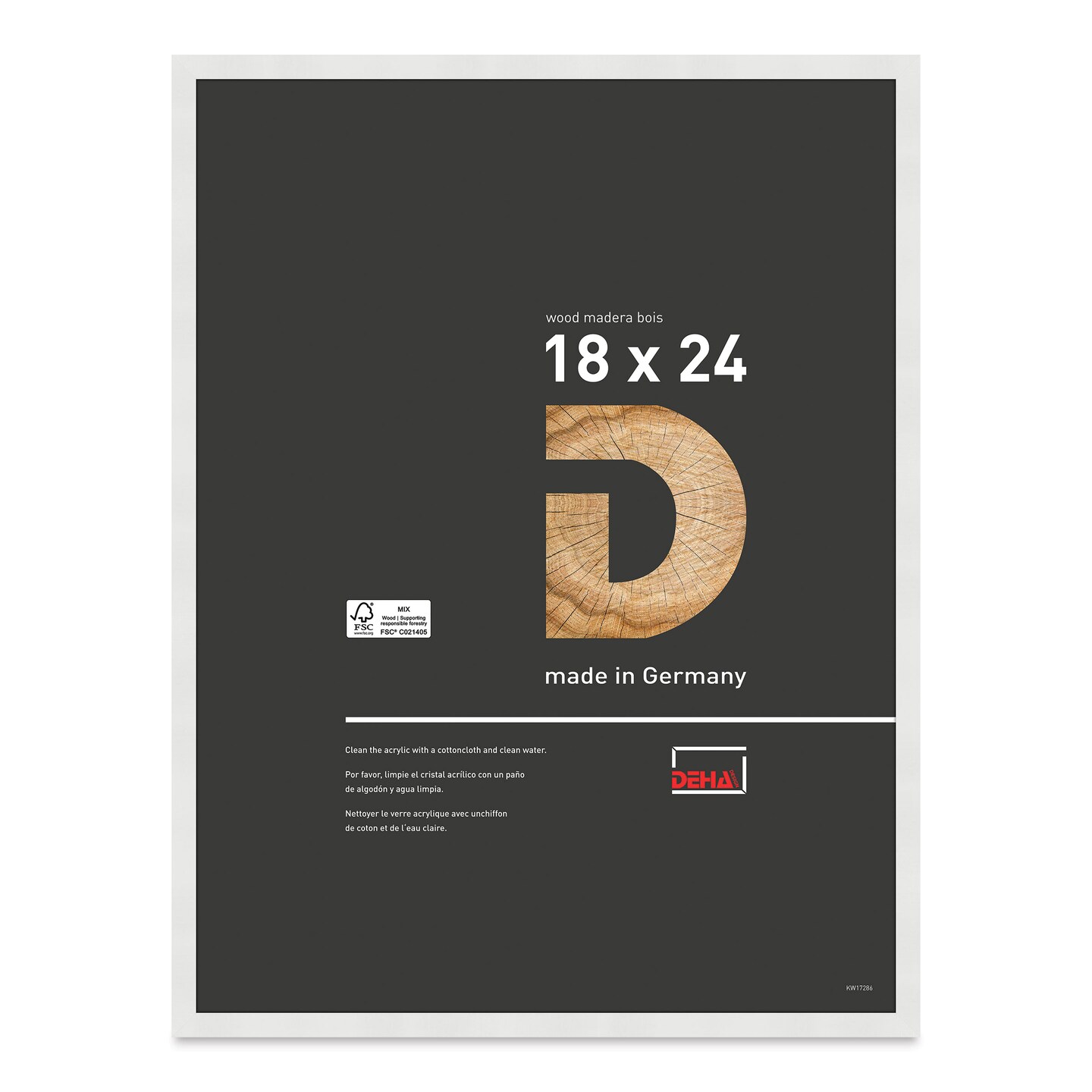 Deha Design Fontana Wood Frame - White, 18&#x22; x 24&#x22;