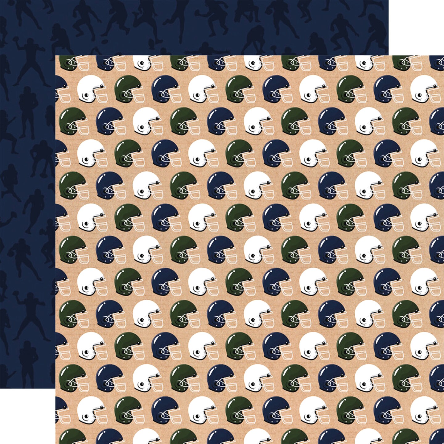 Echo Park Football Helmets 12 x 12 Double-Sided Cardstock Paper
