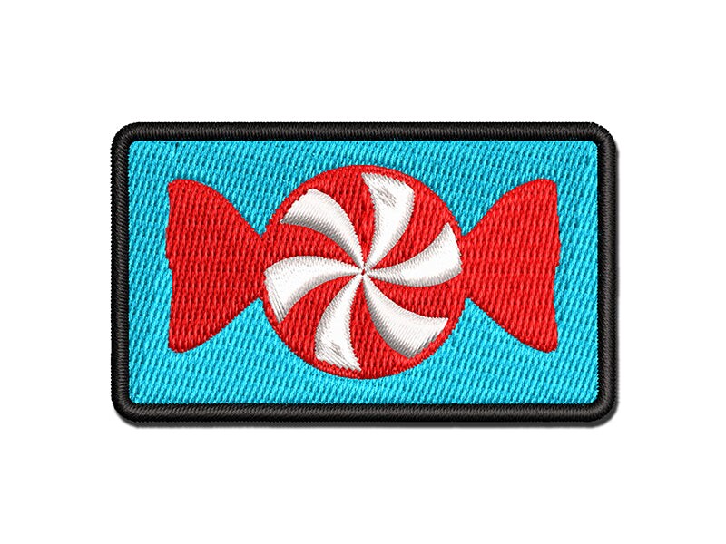 Peppermint Candy Multi-Color Embroidered Iron-On or Hook &#x26; Loop Patch Applique
