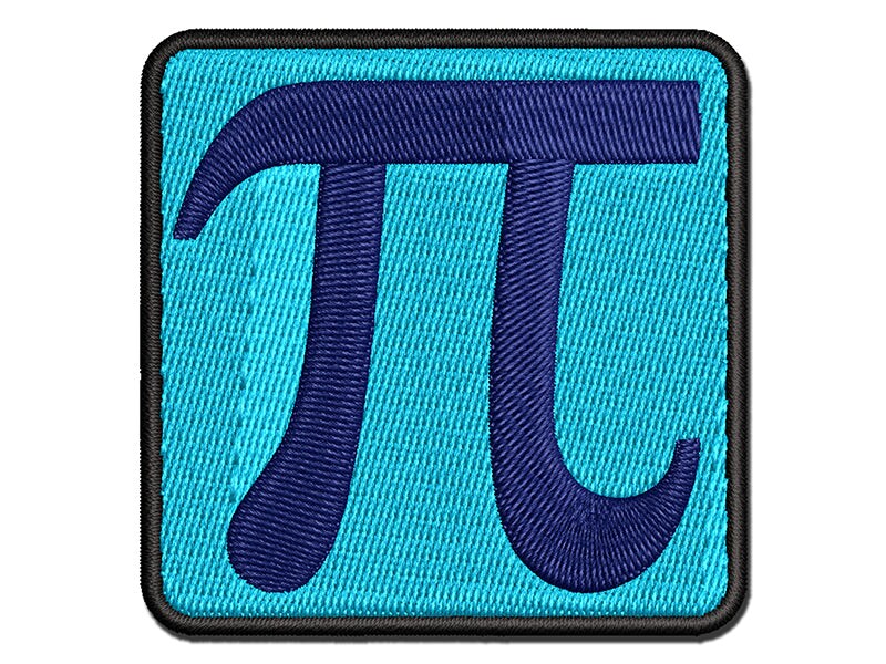 Pi Symbol Multi-Color Embroidered Iron-On or Hook &#x26; Loop Patch Applique