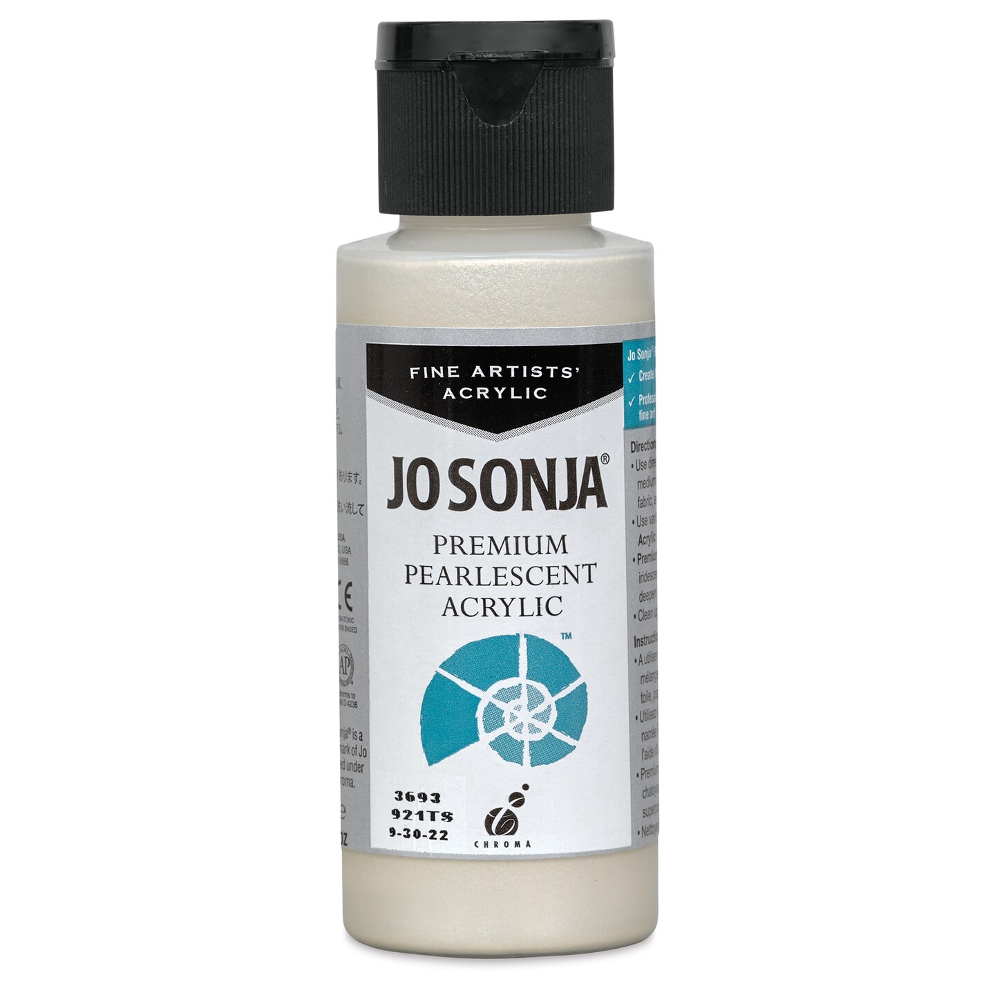 Chroma&#x2019;s Jo Sonja Premium Pearlescent - Pearlescent Pearl White, 2 oz bottle