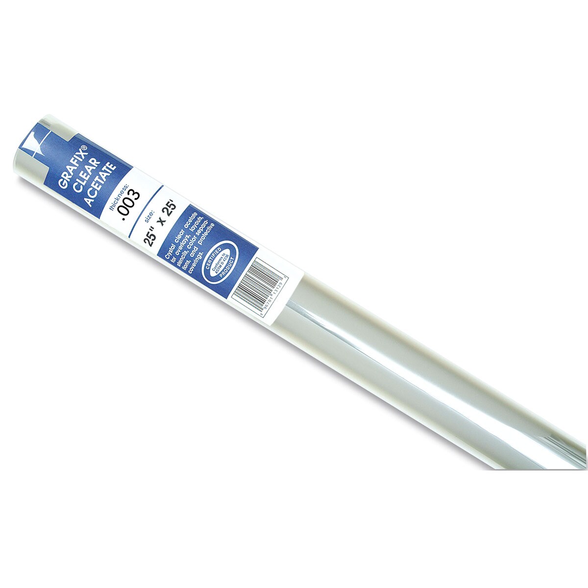 Grafix Clear Acetate - 25&#x22; x 25 ft x .003&#x22;, Roll