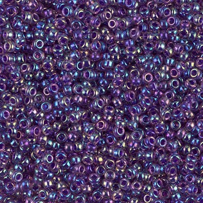 Miyuki 11 Round Seed Bead, 11-356, Purple Lined Amethyst AB, 13 grams