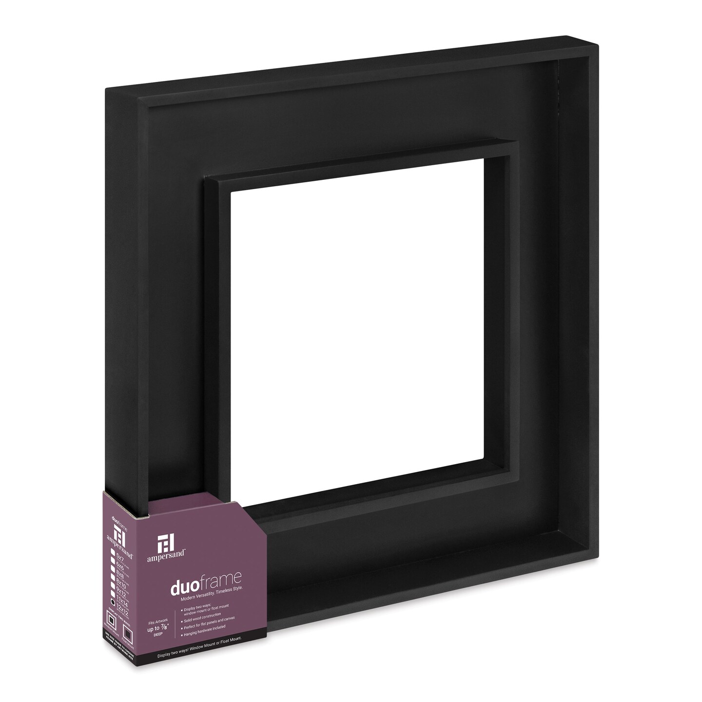Ampersand DuoFrame - Black, 12&#x22; x 12&#x22;