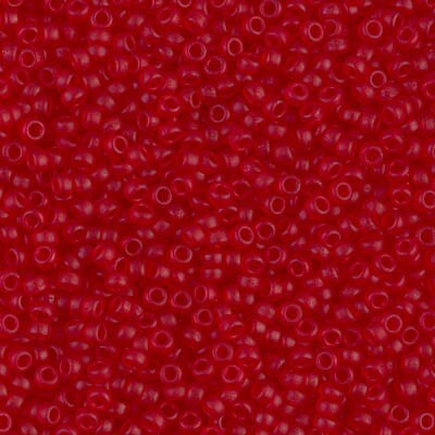 Miyuki 11 Round Seed Bead, 11-141F, Matte Transparent Ruby, 13 grams