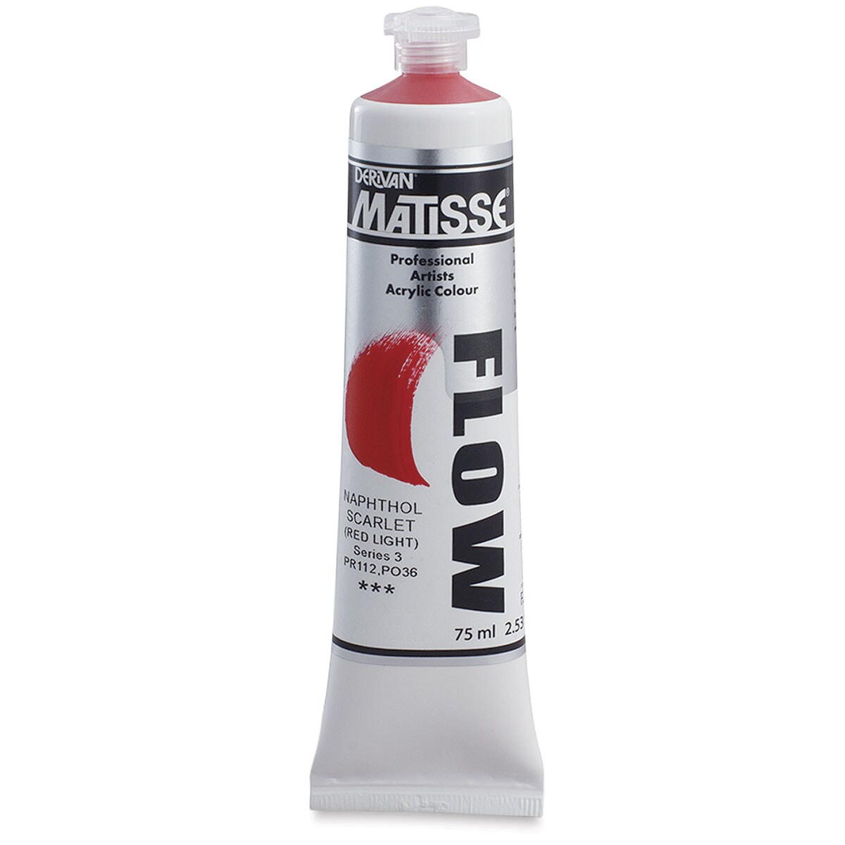 Matisse Flow Acrylic Paint - Naphthol Scarlet, 75 ml