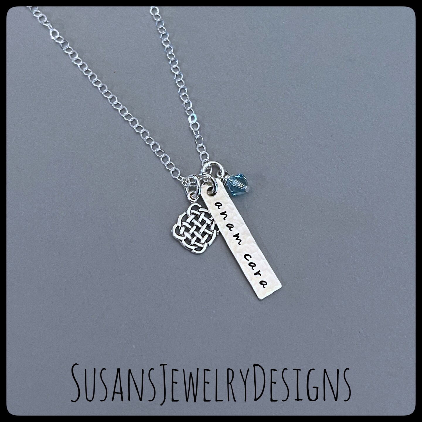 Anam cara necklace, Celtic jewelry, sterling silver pendant, Celtic knot  necklace, Irish jewelry, mo anam cara, anam cara gifts, soul friend,  crystal: