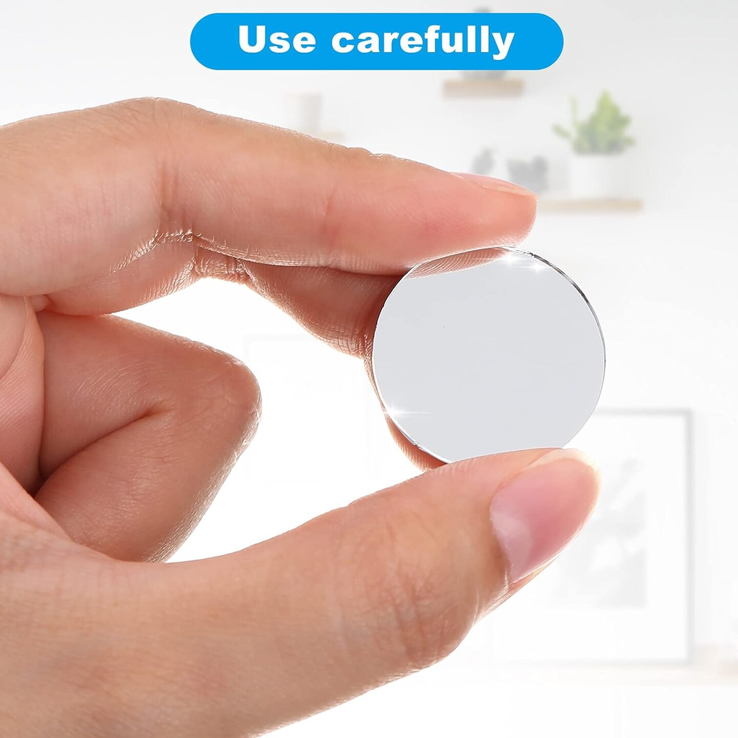 120 Pieces 1 Inch Small Round Glass Mirrors Circle Glass Mirror Tiles Round Craft Mirror Pieces for Arts and Crafts Projects, Traveling, Framing, Decoration