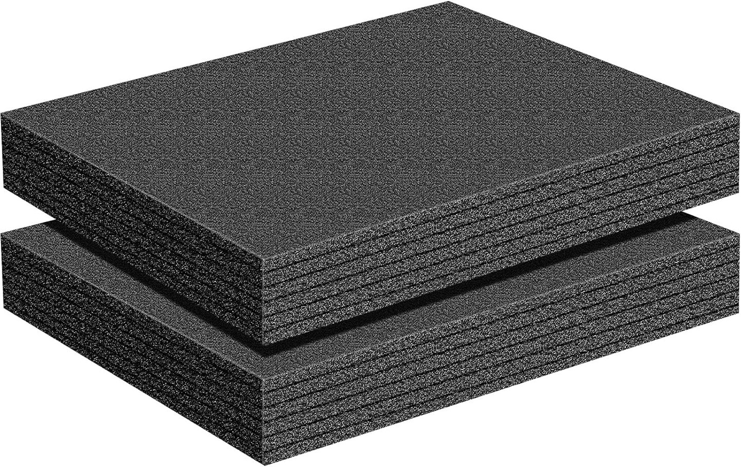 2 Pcs Customizable Polyethylene Foam 16" x 12" x 2" Polyethylene Foam Sheet Thick Foam Padding Foam Inserts for Packing Cases Gun Storage Packing and Crafts Polyethylene Foam Pad, Black